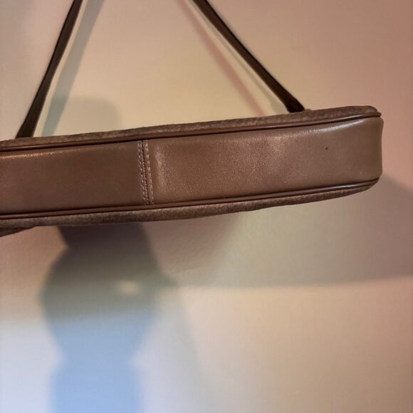 Vintage Etienne Aigner Taupe Suede and Leather Handbag - Picture 4 of 9